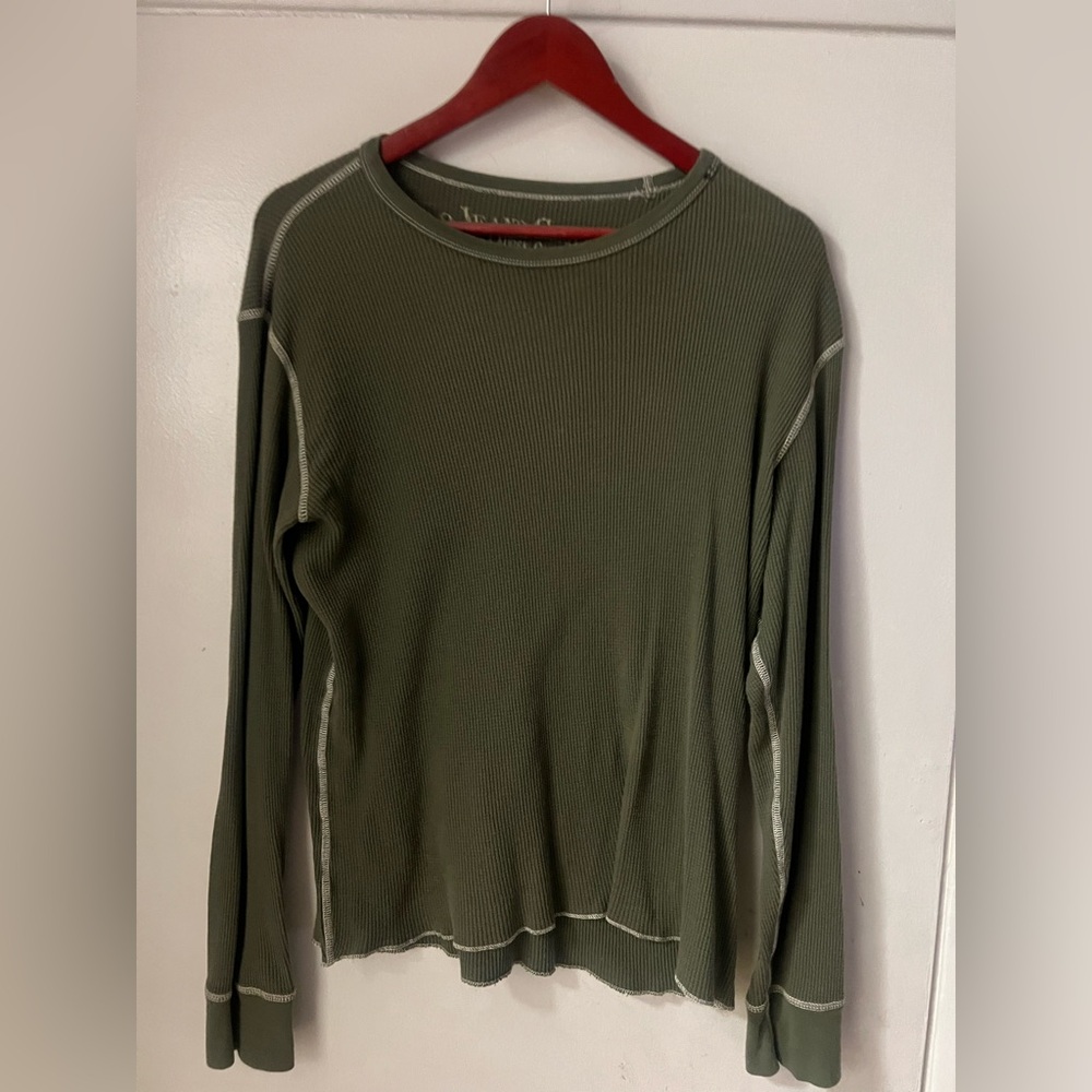 Polo Ralph Lauren, waffle, long sleeve, t shirt, green, medium
